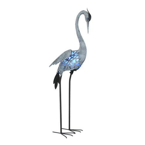 Metal Heron LED Solar Garden Statue Accent Light Patio Decor Sculpture Art Main image