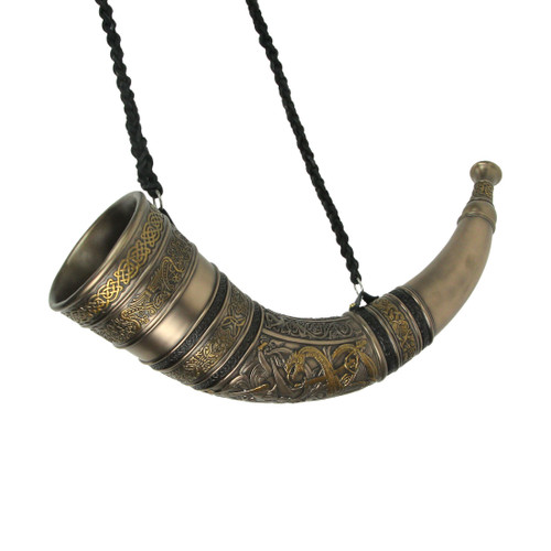 Sigur Slaying Fafnir Viking Horn & Dragon Wall Mount Cold Cast Resin Sculpture Additional image