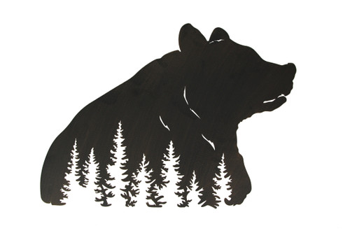 Black Bear Hanging Laser Cut Metal Wall Art Decor Main image