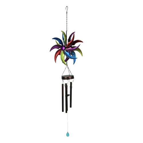 Metal Rainbow Wind Spinner Hanging Chimes Outdoor Decor Garden 46 Inches Main image