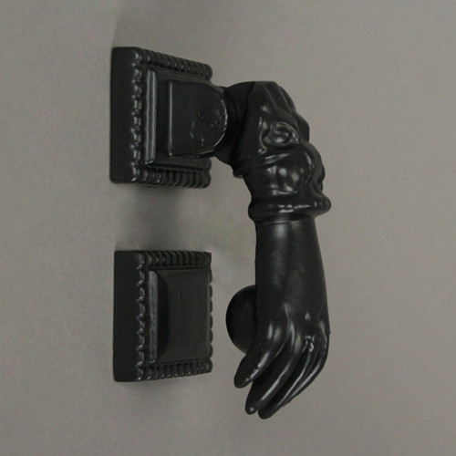 Black Enamel Cast Iron Vintage Hand Decorative Door Knocker Antique Home Decor Additional image