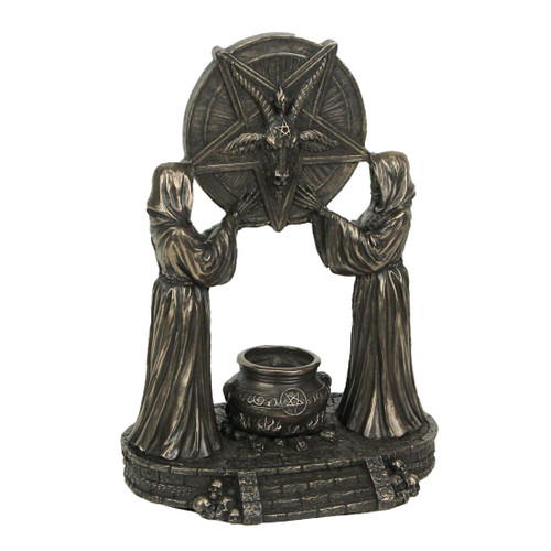 Sigil of Baphomet Ritual Altar Bronze Finish Backflow Incense Burner 7 Inches High Main image