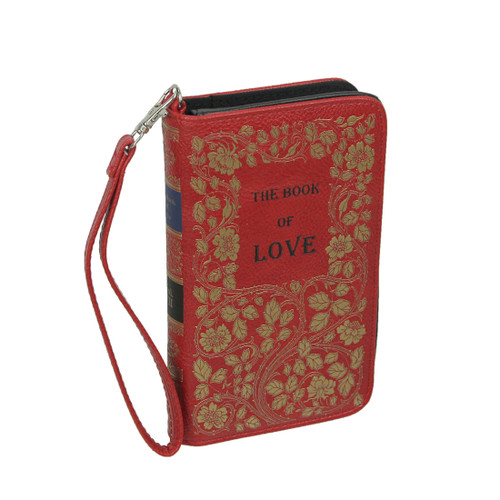 Red and Gold Book of Love Wallet ID Holder Snap Close Novelty Fashion Wristlet Main image