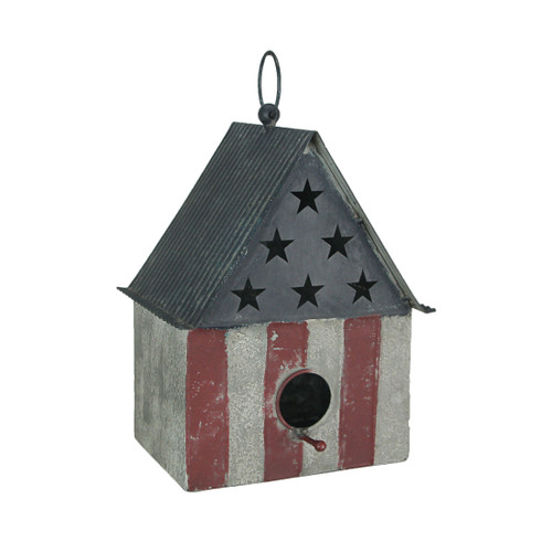 Rustic Metal Americana Hanging Bird House Decorative Garden Farmhouse Decor Main image