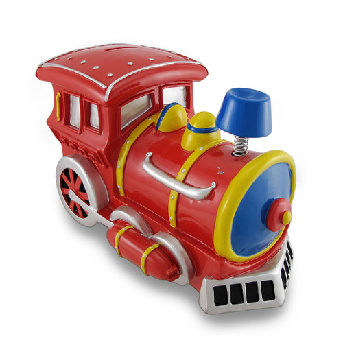 Large Bobble Smoke Stack Train Engine Piggy Bank Coin Bank Main image