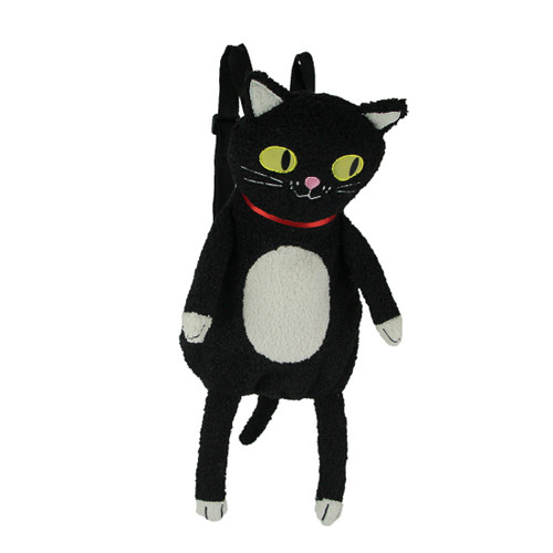 Cute Furry Plush Black Cat Mini Backpack Stuffed Animal Shoulder Fashion Bag Main image