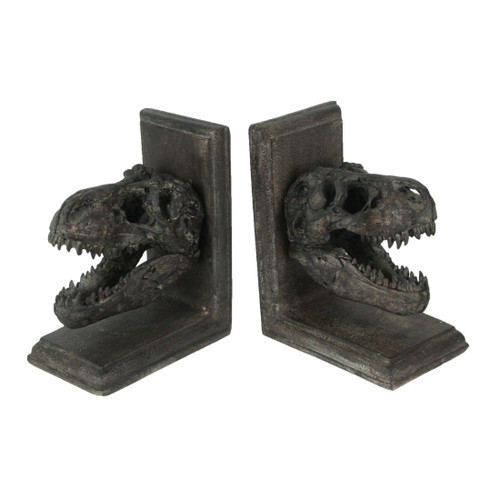 Set of 2 Resin Tyrannosaurus Rex T-Rex Skull Bookends Decorative Book Decor Main image