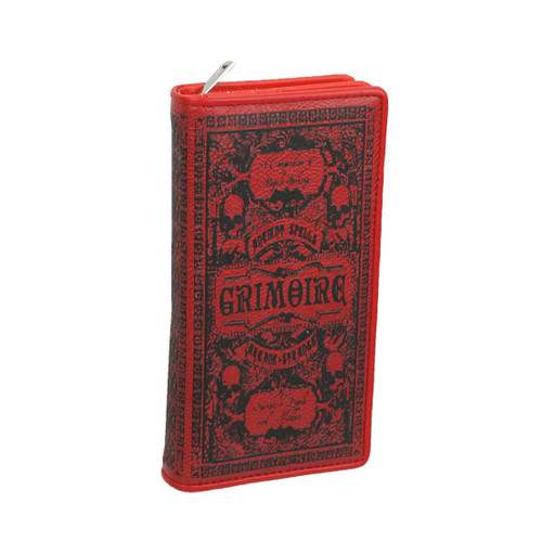 Red Vinyl Arcane Spell Grimoire Rubrum Snap Book Wallet Zip Close Coin Pouch Main image