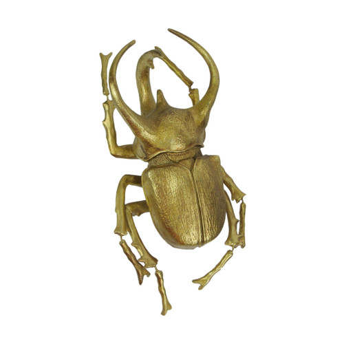 Resin Gold Rhino Beetle Painted Sculpture Wall Art Home Decor Hanging Statue Main image