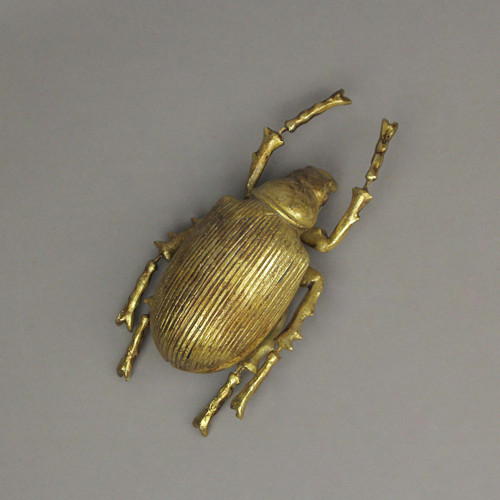 Resin Gold Ground Beetle Painted Sculpture Wall Art Home Decor Hanging Statue Additional image