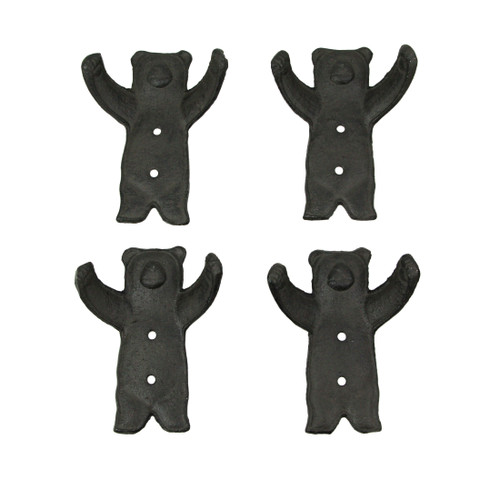 Set of 4 Cast Iron Bear Hug Wall Hook Decorative Coat Rack Towel Holder Decor Main image