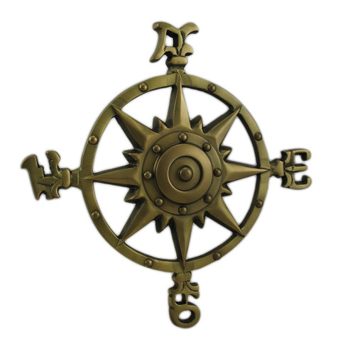 Antique Brass Finish Compass Rose Indoor/Outdoor Wall Hanging Main image