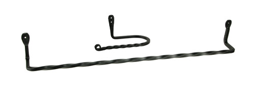 Hand Forged Wrought Iron Wall Mounted Towel Bar and Toilet Paper Holder Set Main image