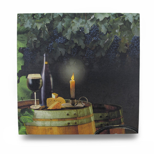 Wine By Candle Light Lighted LED Canvas Wall Hanging Main image