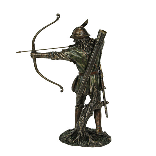 Robin Hood Shooting Arrow Bronze Finish Statue 12 Inches Tall Additional image