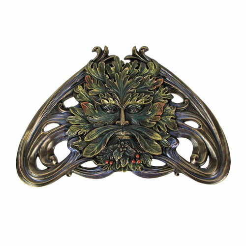 Art Nouveau Style Celtic Greenman Wall Hanging 9.5 Inches Long Main image