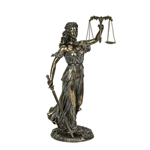 Bronze Finish Blind Lady Justice with Scales and Sword Statue 12.75 Inches High Main image