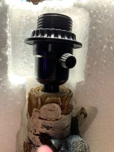 Black Bear and Cub Birch Tree Table Lamp W/ Shade Additional image