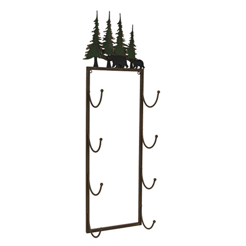 Metal Rustic Black Bear Family Wall Mounted Towel Rack Kitchen Bathroom Organizer Main image