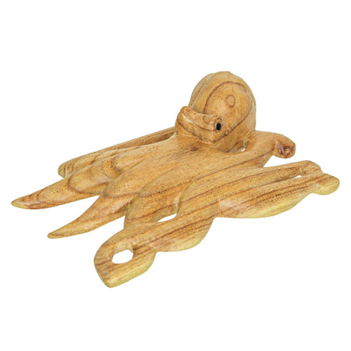 8 Inch Wood Octopus Hand Carved Nautical Sculpture Sea Life Home Decor Ocean Art Main image