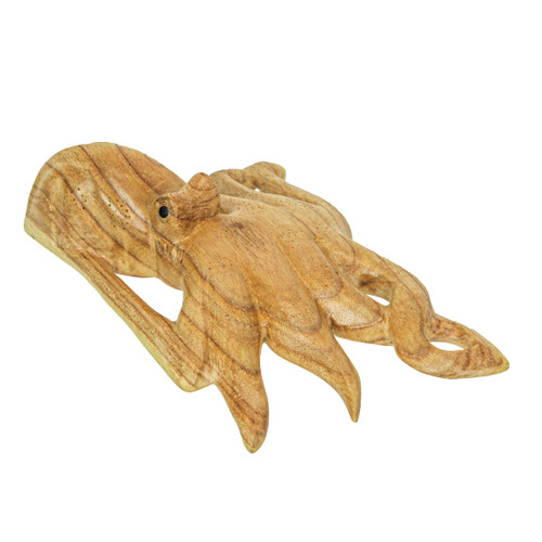 8 Inch Wood Octopus Hand Carved Nautical Sculpture Sea Life Home Decor Ocean Art Additional image