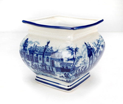 AAI Square Porcelain Planter, Italian Village Design Main image