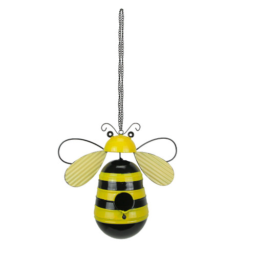 Metal Bumble Bee Decorative Novelty Hanging Birdhouse Home Garden Patio Decor Main image