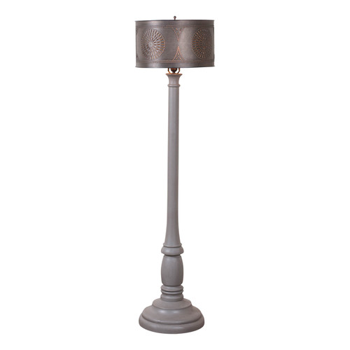 Irvins Country Tinware Brinton Floor Lamp in Earl Gray with Metal Drum Shade Main image