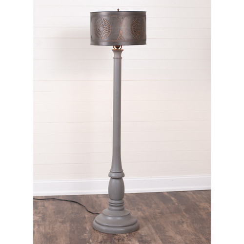 Irvins Country Tinware Brinton Floor Lamp in Earl Gray with Metal Drum Shade Additional image
