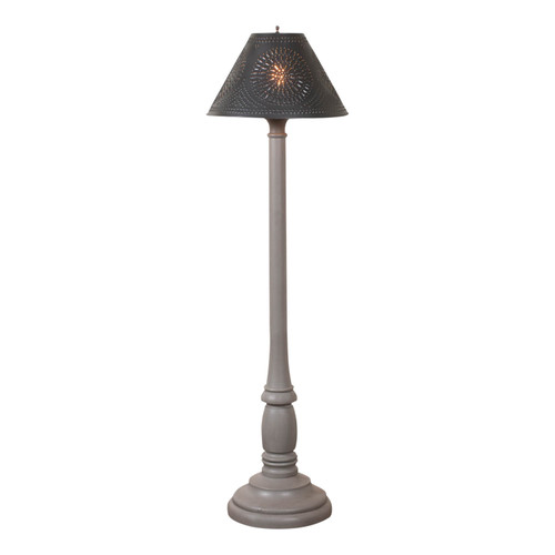 Irvins Country Tinware Brinton Floor Lamp in Earl Gray with Smokey Black Metal Shade Main image
