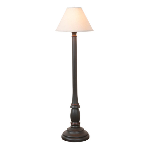 Irvins Country Tinware Brinton House Floor Lamp in Rustic Black with Linen Fabric Shade Main image