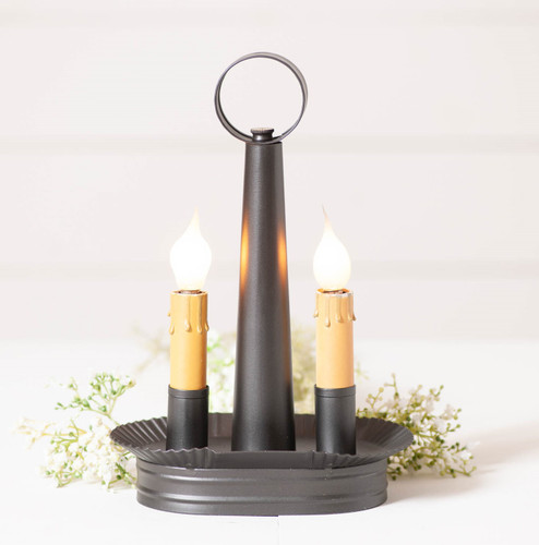 Irvins Country Tinware Oval Double Accent Light in Smokey Black Additional image