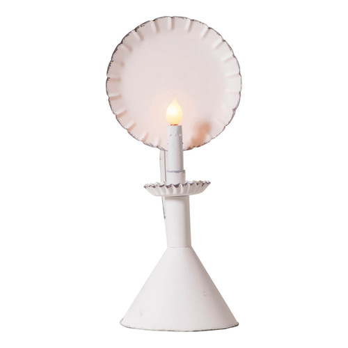 Irvins Country Tinware Wired Accent Light on Cone in Rustic White Main image