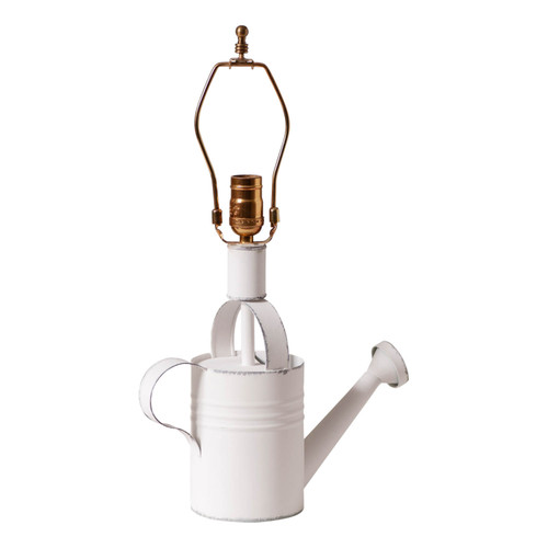 Irvins Country Tinware Watering Can Lamp Base in Rustic White Main image