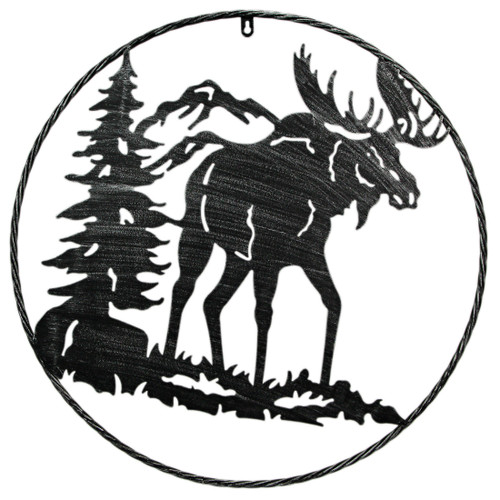 24 Inch Laser Cut Metal Moose Wall Art Rustic Silver Accent Cabin Lodge Decor Main image