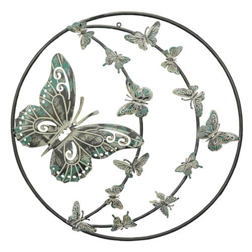 26 In Metal Butterfly Wall Decor Rustic Hanging Sculpture Decorative Home Garden Art Main image