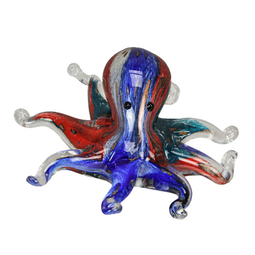 7 In Multicolor Blown Glass Octopus Paperweight Figurine Home Decor Sculpture Main image