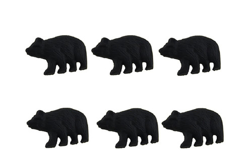 6 Piece Matte Black Forest Bear Cast Iron Drawer/Cabinet Knob Set Main image
