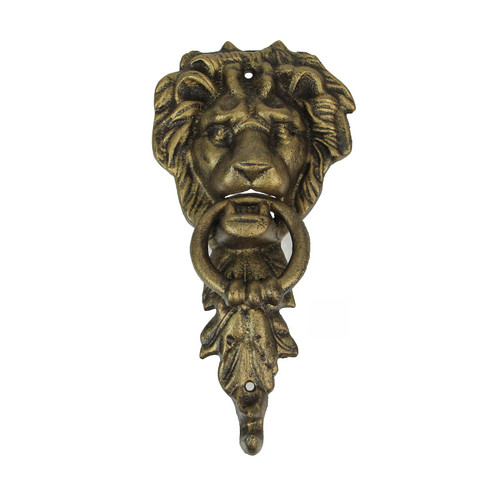 10 Inch Bronze Cast Iron Lion Vintage Door Knocker Decorative Home Decor Main image