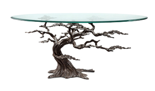 Cypress Tree Aluminum and Glass Coffee Table Main image