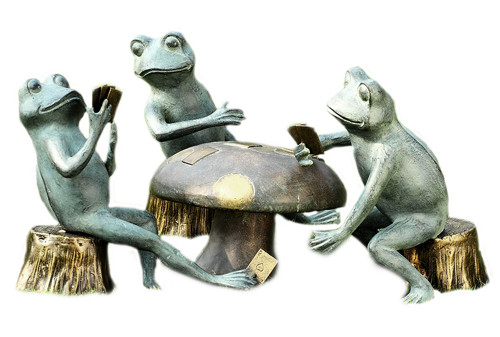 Card Cheat Frogs 4 Piece Aluminum Garden Sculpture Main image