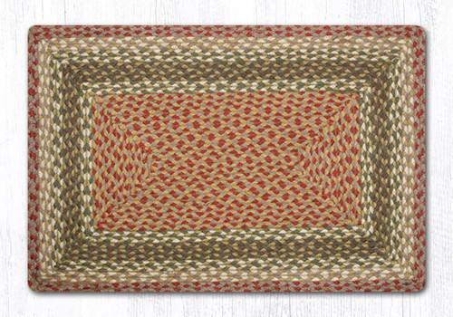 Earth Rugs RC-24 Olive / Burgundy / Gray Oblong Braided Rug 20" x 30" Main image