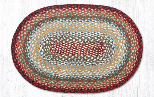 Earth Rugs C-417 Thistle Green / Country Red Oval Braided Rug 20" x 30" Main image