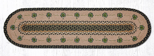 Earth Rugs OP-116 Shamrock Oval Patch Runner 13" x 48" Main image