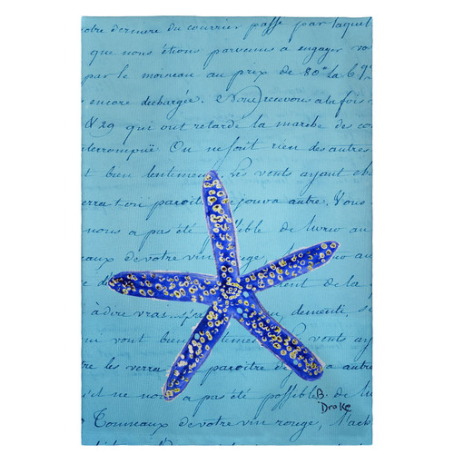 Betsy Drake Blue Starfish Guest Towel Main image
