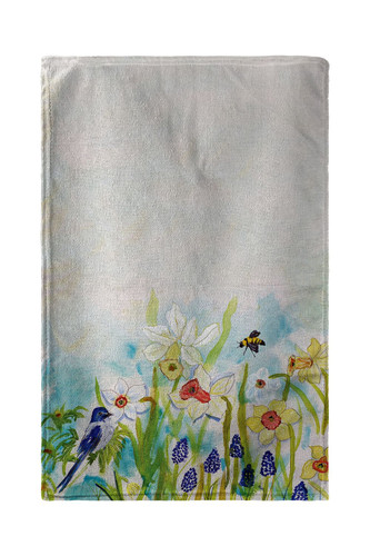 Betsy Drake Bird & Daffodils Kitchen Towel Main image