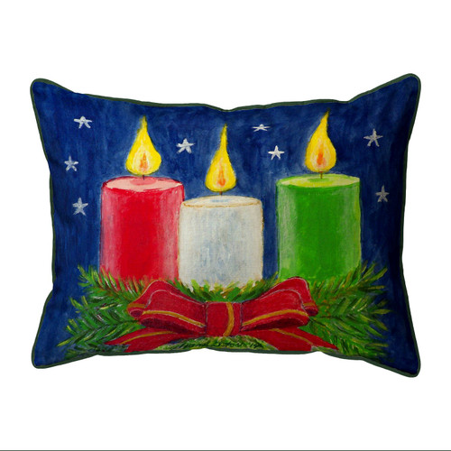 Betsy Drake Christmas Candles Small Indoor/Outdoor Pillow 11x14 Main image