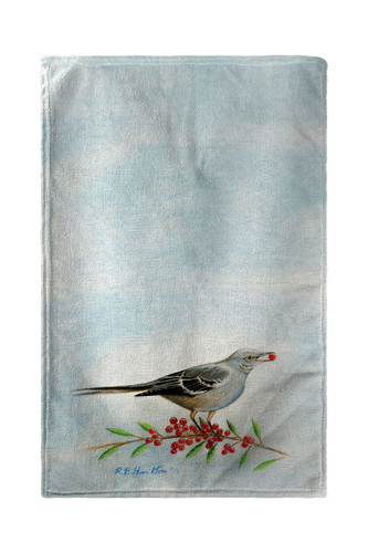Betsy Drake Mockingbird & Berries Kitchen Towel Main image