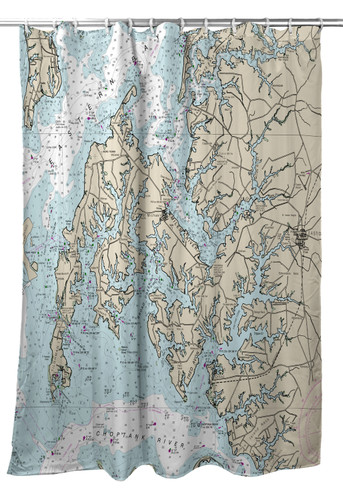 Betsy Drake Easton, MD Nautical Map Shower Curtain Main image