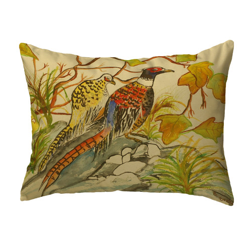 Betsy Drake Pheasant Noncorded Pillow 16x20 Main image